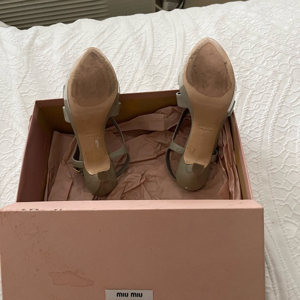 Miu Miu beige/grey size 36/6 gently worn dress shoes.